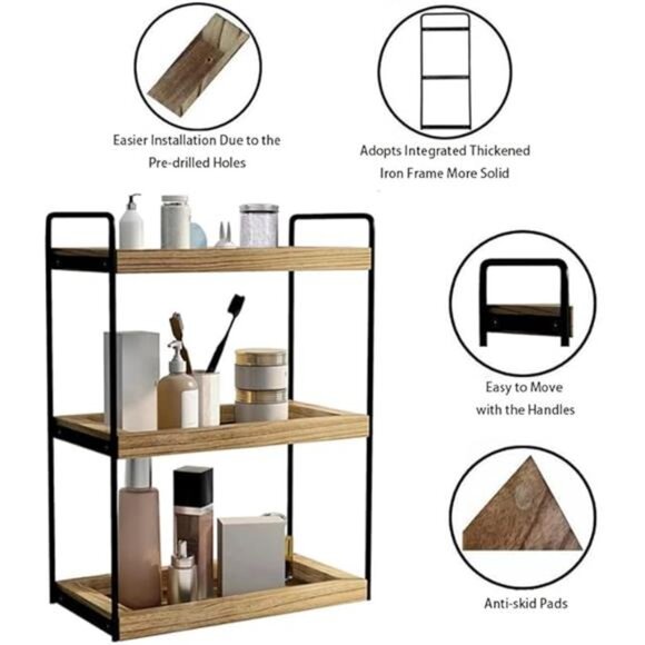 3 Tier Bathroom Counter Organizer,Countertop Bathroom Organizer - Picture 4 of 7